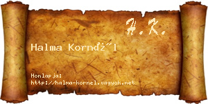 Halma Kornél névjegykártya