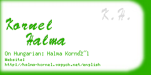 kornel halma business card